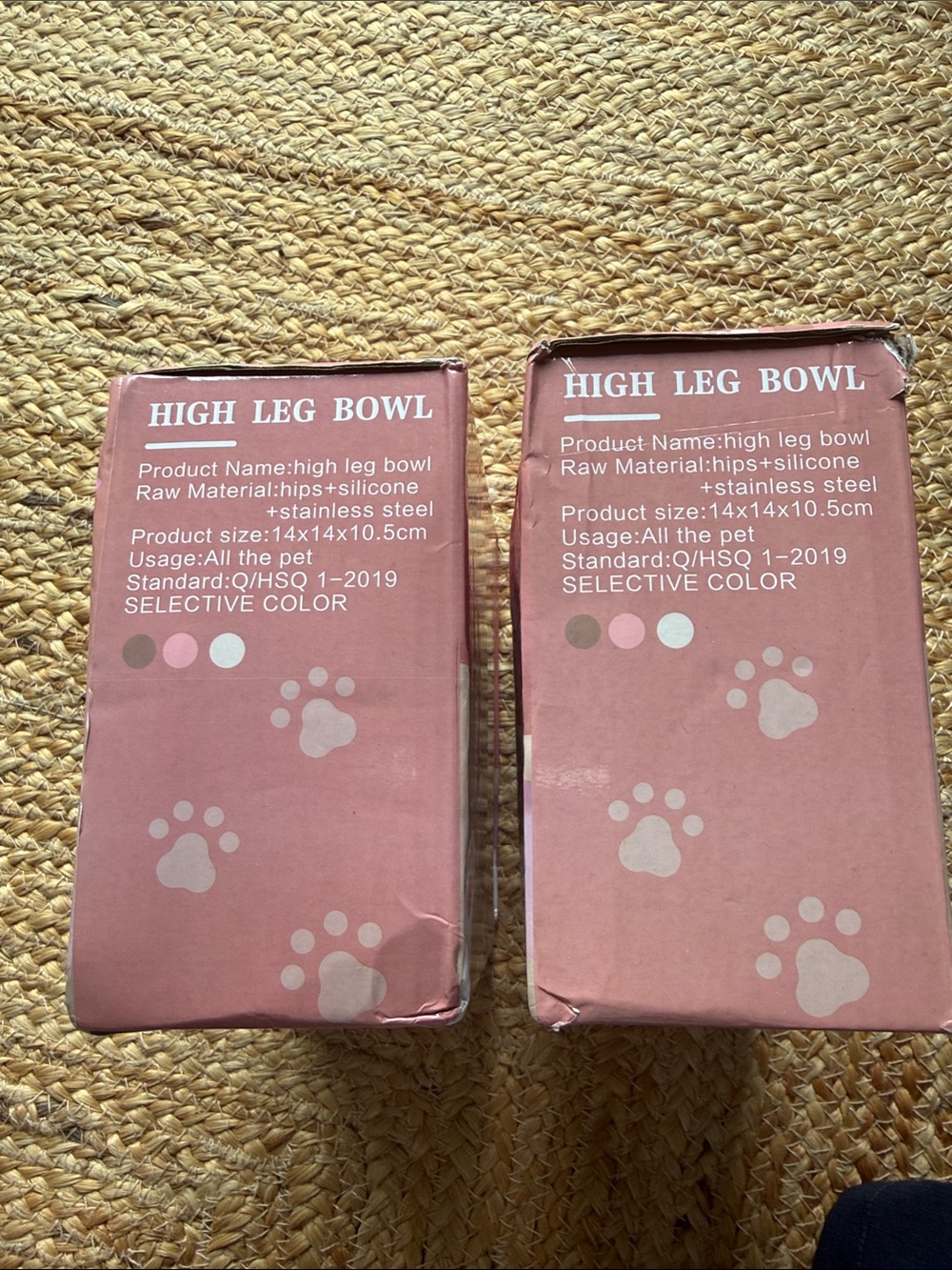 NIB High Leg Bowl for Pets - Pink Set of 2 - Picture 3 of 6